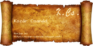 Kozár Csanád névjegykártya